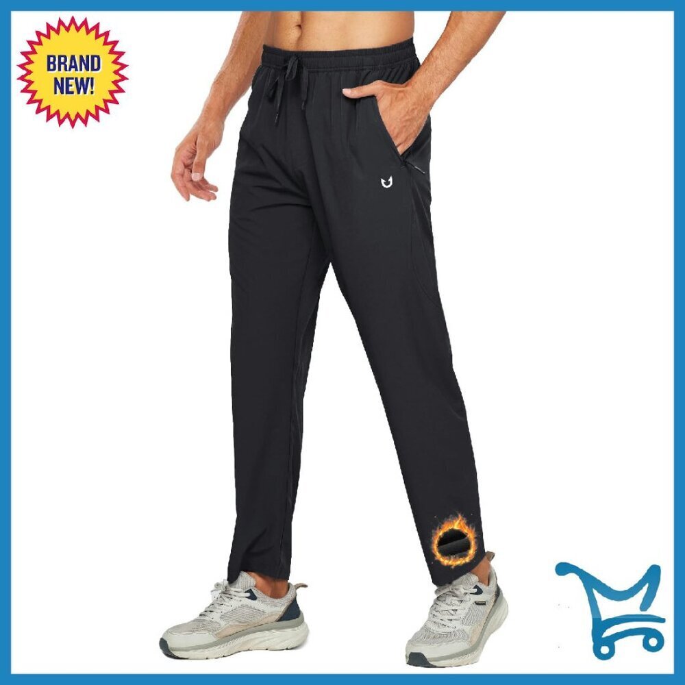 Men's Fleece Lined Sweatpants Winter Warm Athletic Joggers Workout Pants